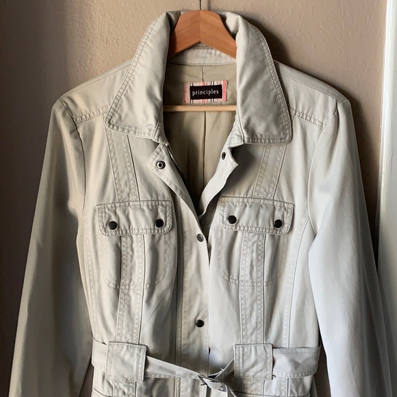 Principles Khaki Belted Utility Jacket 